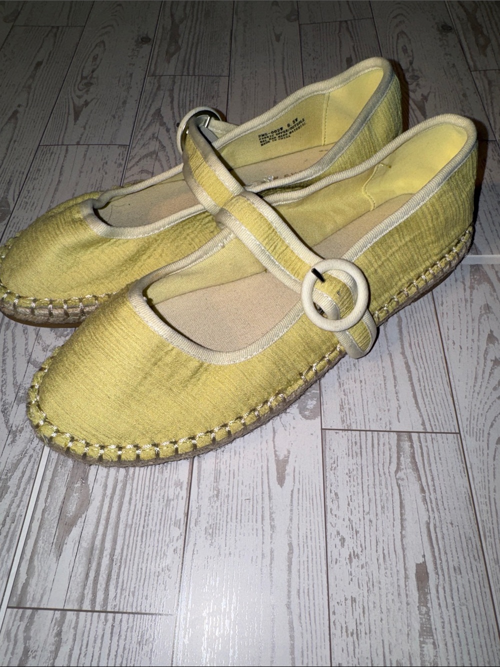 CL by Laundry Yellow Mary Jane Espadrille Flats